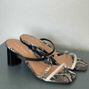 Marc Fisher Black and White Heeled Sandals